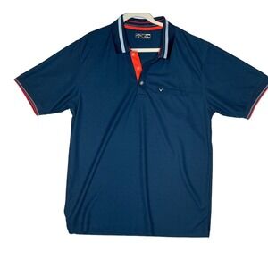 Callaway Golf Polo Shirt Mens Size XXL Steel Blue Short Sleeve 1/4 Button